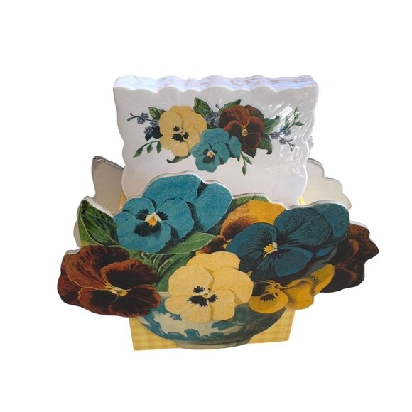 Hallmark Floral Pansy Design Notepad Holder & Paper Notepad Set - Picture 3 of 8